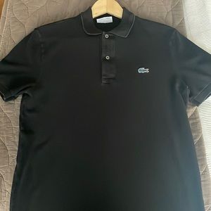 Black Lacoste polo. Collab with J Crew. Size Medium